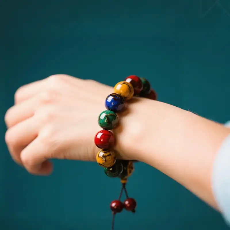 Chinese Lacquerware & Urushi, Buddha & Taoism Bracelet - Back View