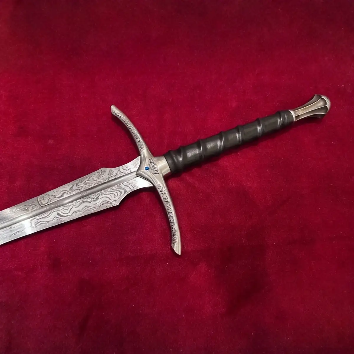 Glamdring — Foe-hammer, Gandalf's sword Raw Steel Fittings - Blunt Blade silver