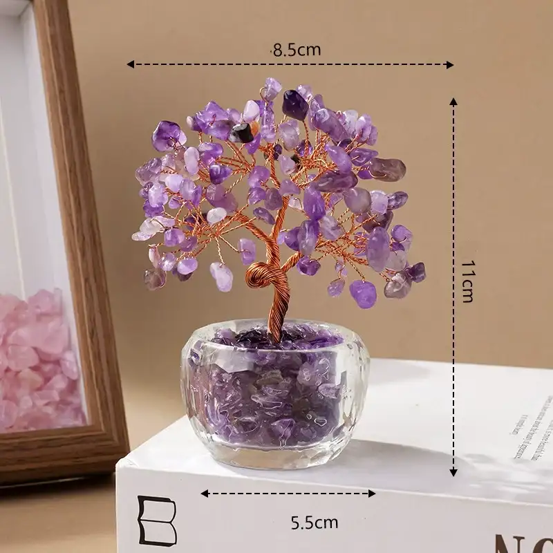 The Third-Eye Sentinel: Cosmic Intuition Spire, feng shui energy tree 12cm purple