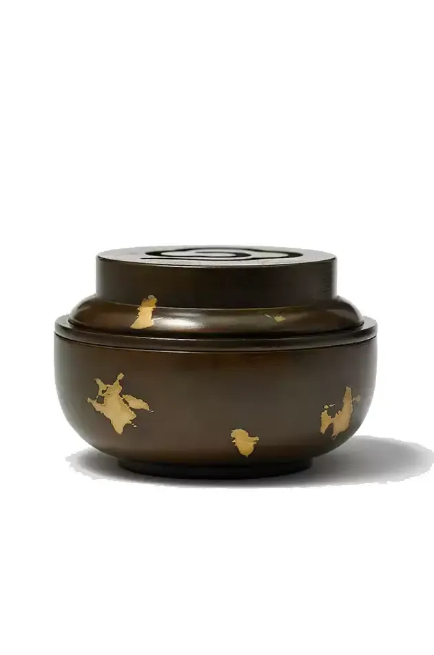 Gold Splash Purple Copper Incense Pot - Antique Agarwood Burner with Cloud Lid