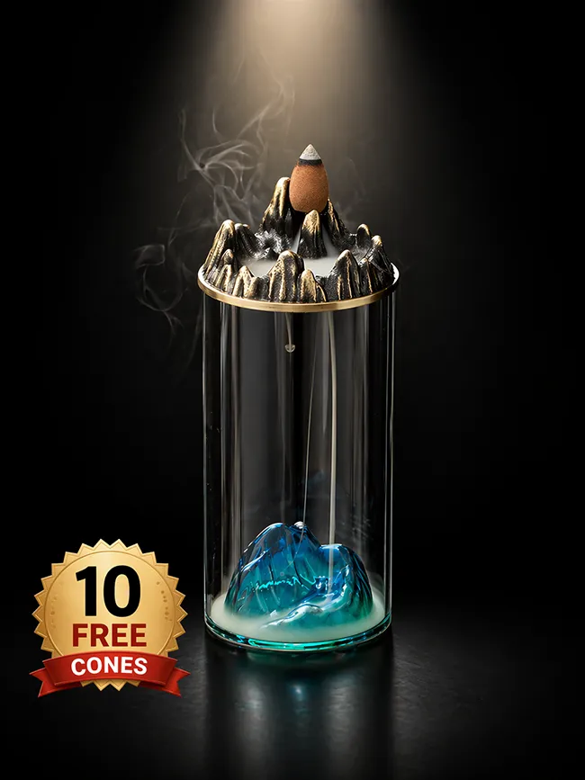 Minimalist Glass Cylinder Waterfall Incense Burner
