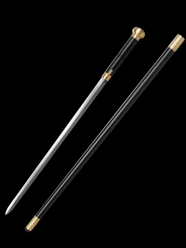 Premium Black & Gold Concealed Sword Cane