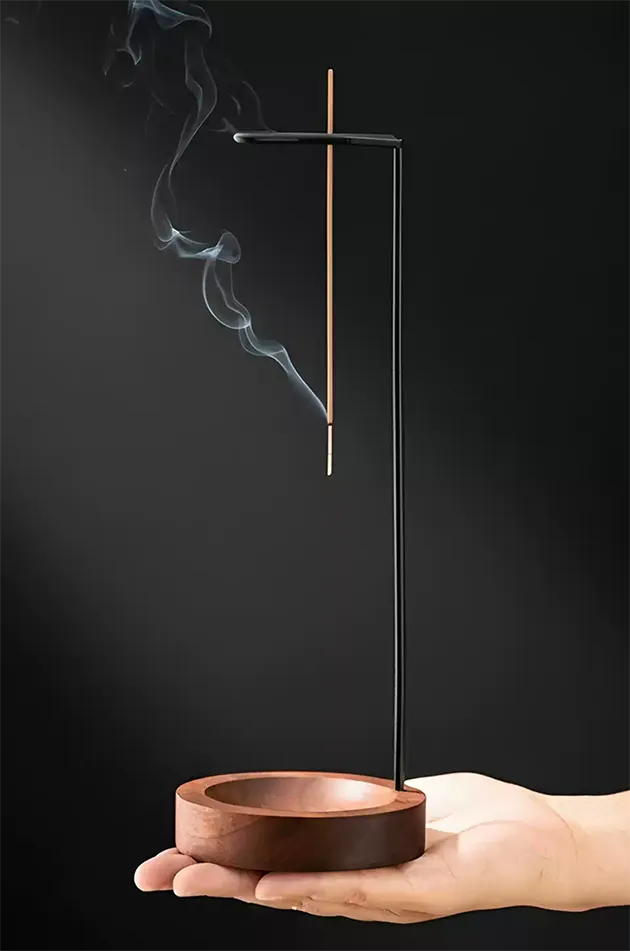 The Zen Gravity Inverted Incense Holder – Solid Wood & Iron Series