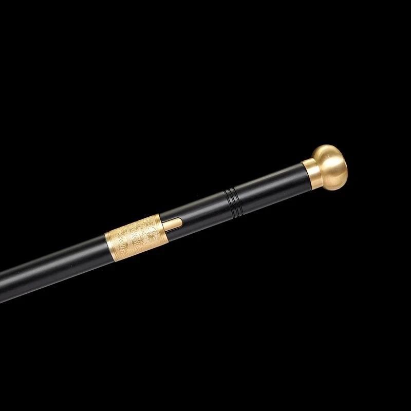 Premium Black & Gold Concealed Sword Cane - Side View