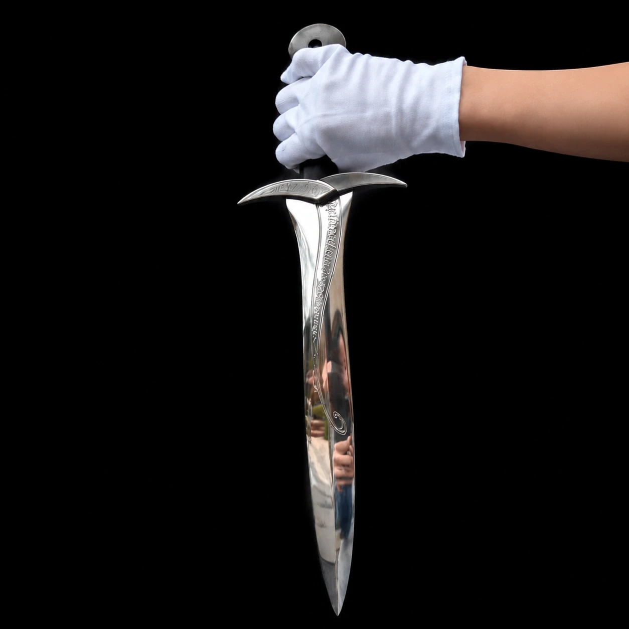 Scale Sting Sword Replica | The Hobbit & LOTR Collectible Raw Steel Fittings - Blunt Blade silver