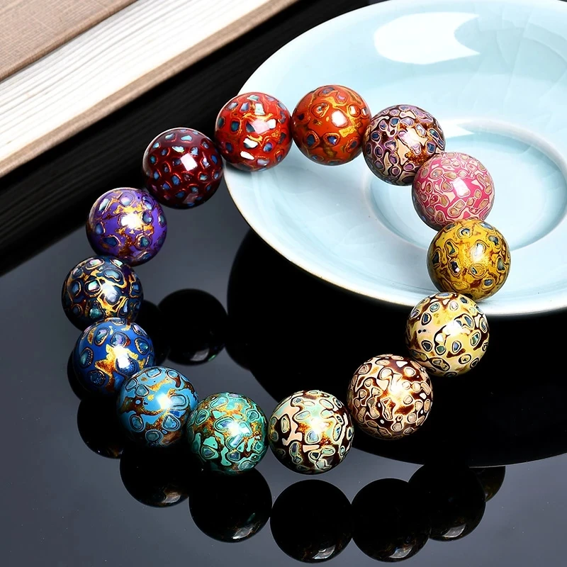 Chinese Lacquerware & Urushi, Buddha & Taoism Bracelet - Front View