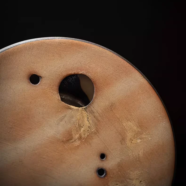 Vintage Golden Mountain Incense Holder | Artisanal Ceramic Burner - Detail Shot